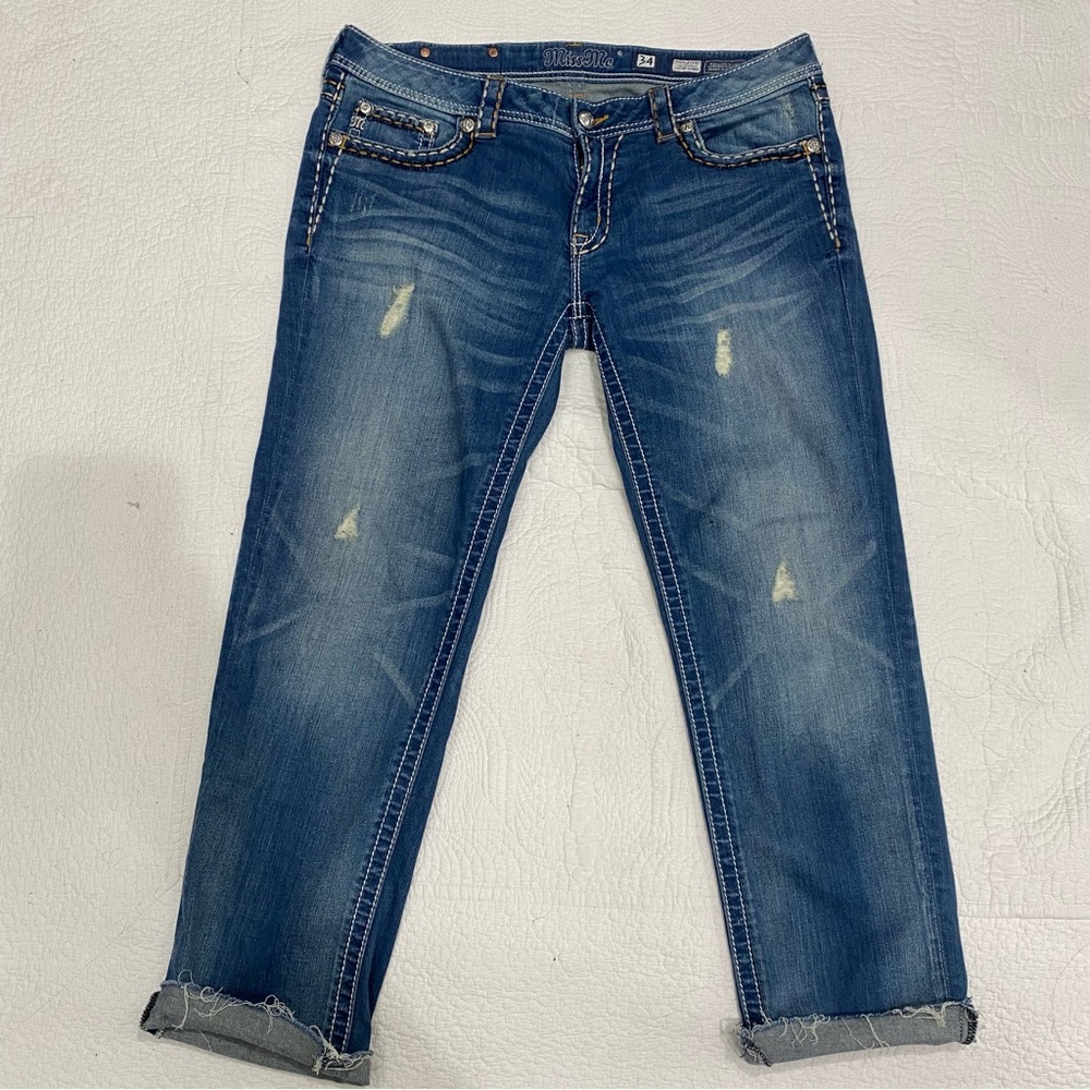 Miss me cuffed skinny  Distressed jeans Size 34